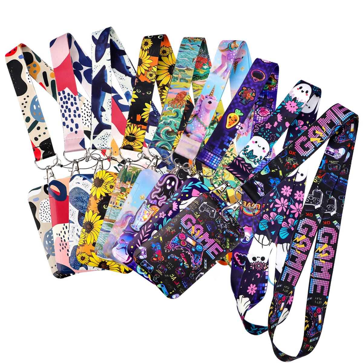 Gaming Card Holder - Cartoon Game Unicorn Lanyard Neck Strap