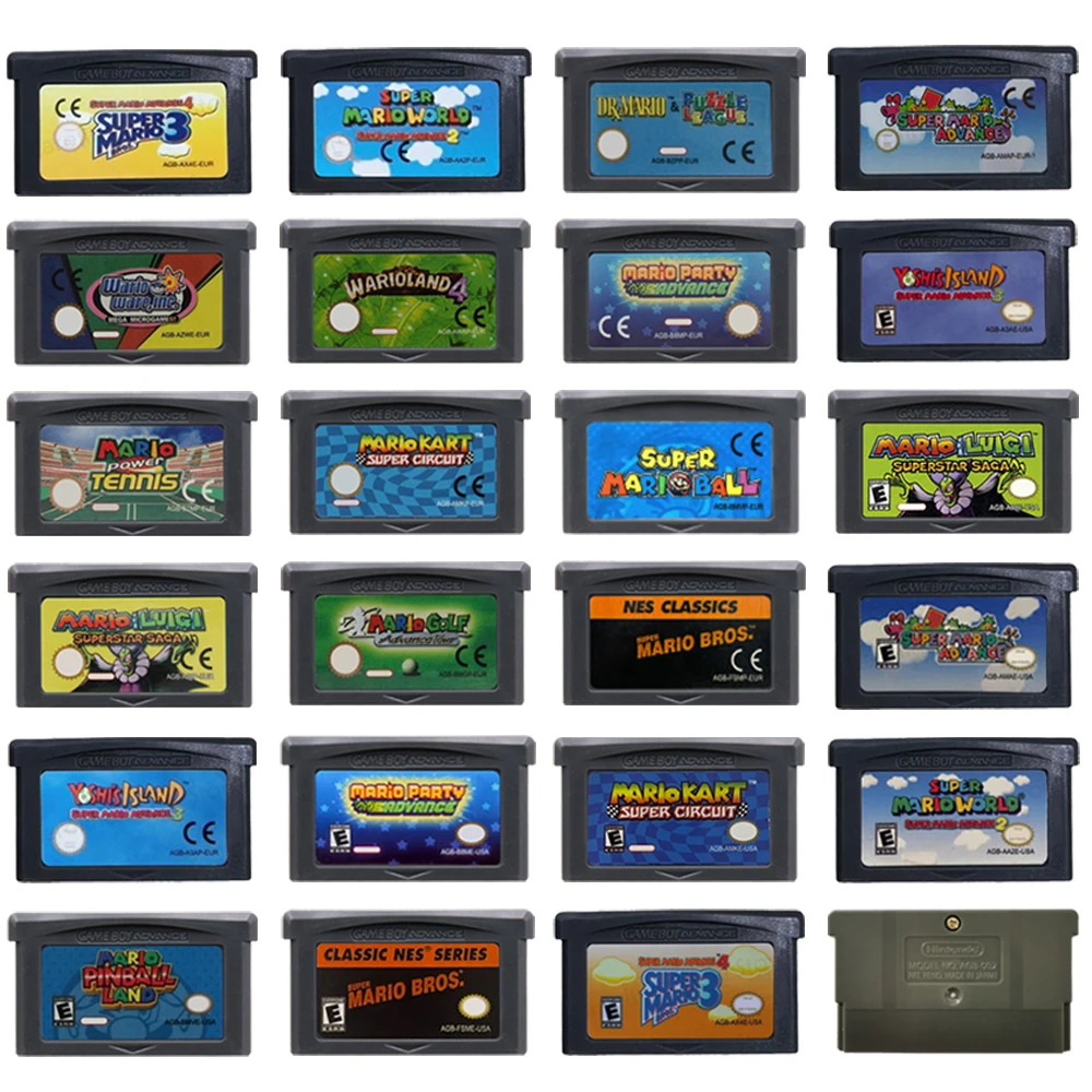 Gaming Console Mario - •GBA Game Cartridge 32 Bit Video