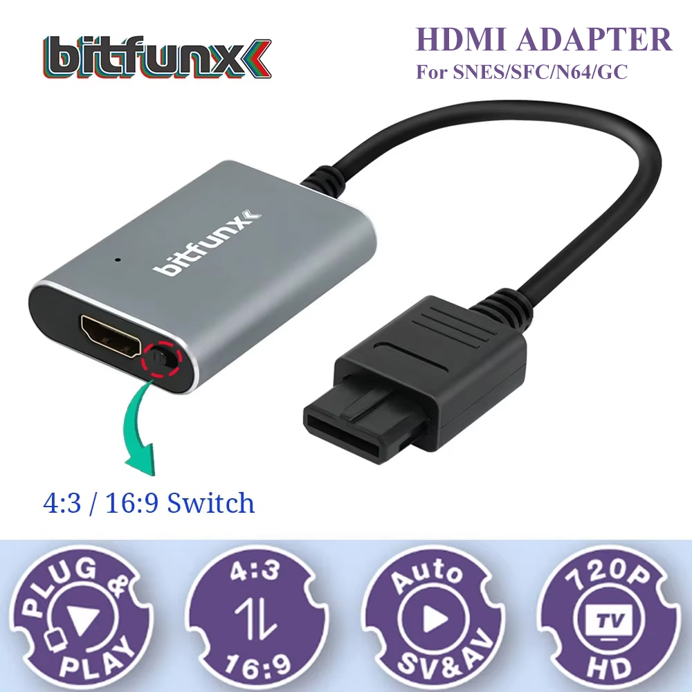 Bitfunx 720P Svideo / AV To HD - Gaming Console Retro Handheld ulasan dan harga