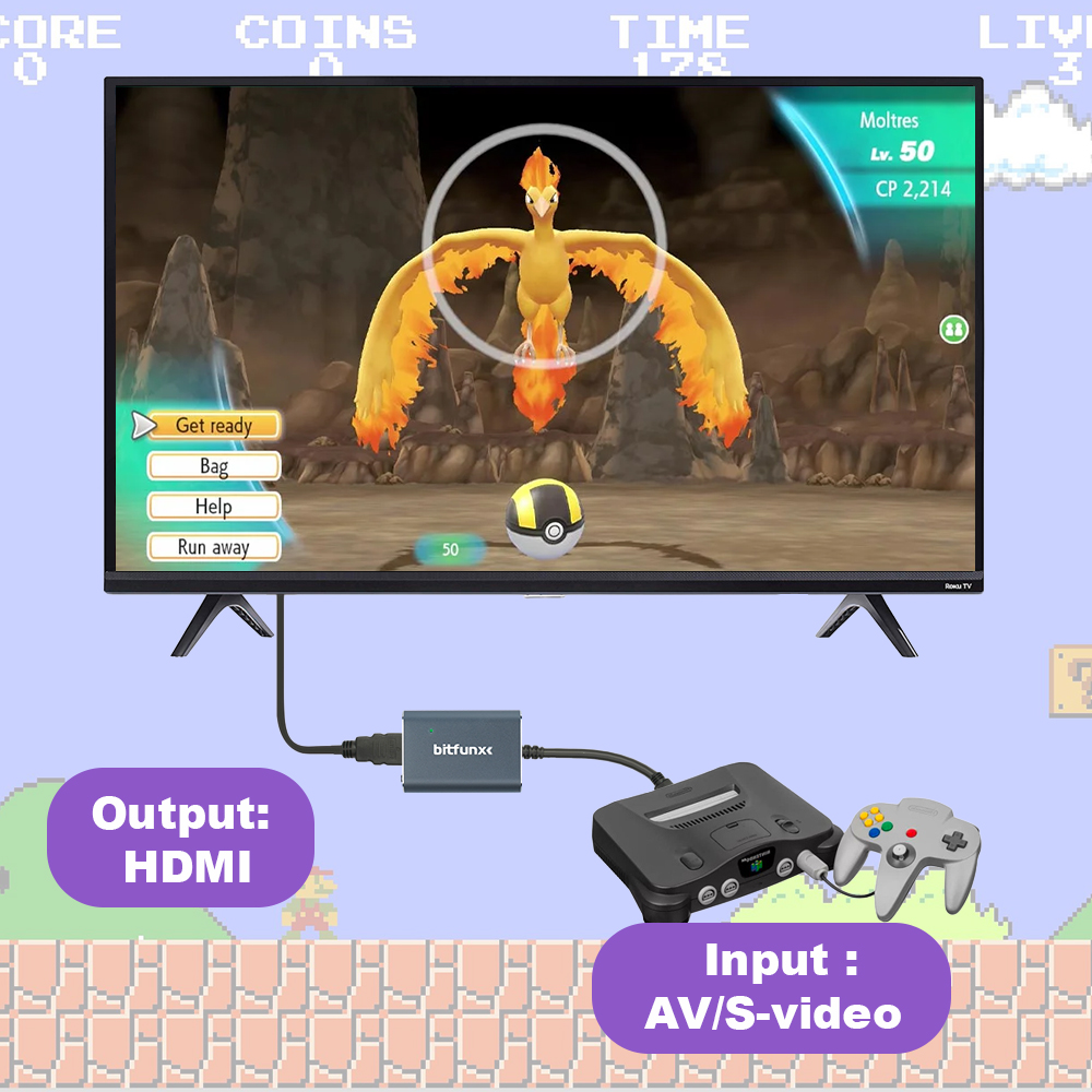 Bitfunx 720P Svideo / AV To HD - Gaming Console Retro Handheld ulasan dan harga