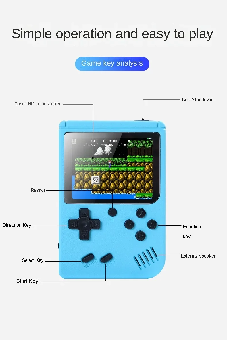 Built-in 500+ Classic Games 8- - Gaming Console Display ulasan dan harga