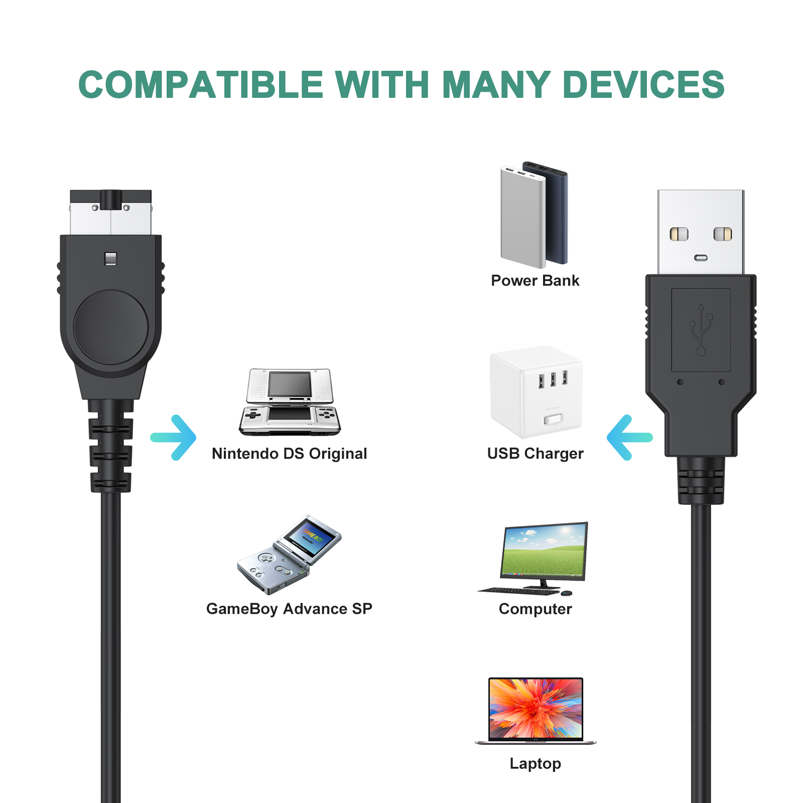 1.2M USB Charging Power Cable  - Gaming Console Usb ulasan dan harga