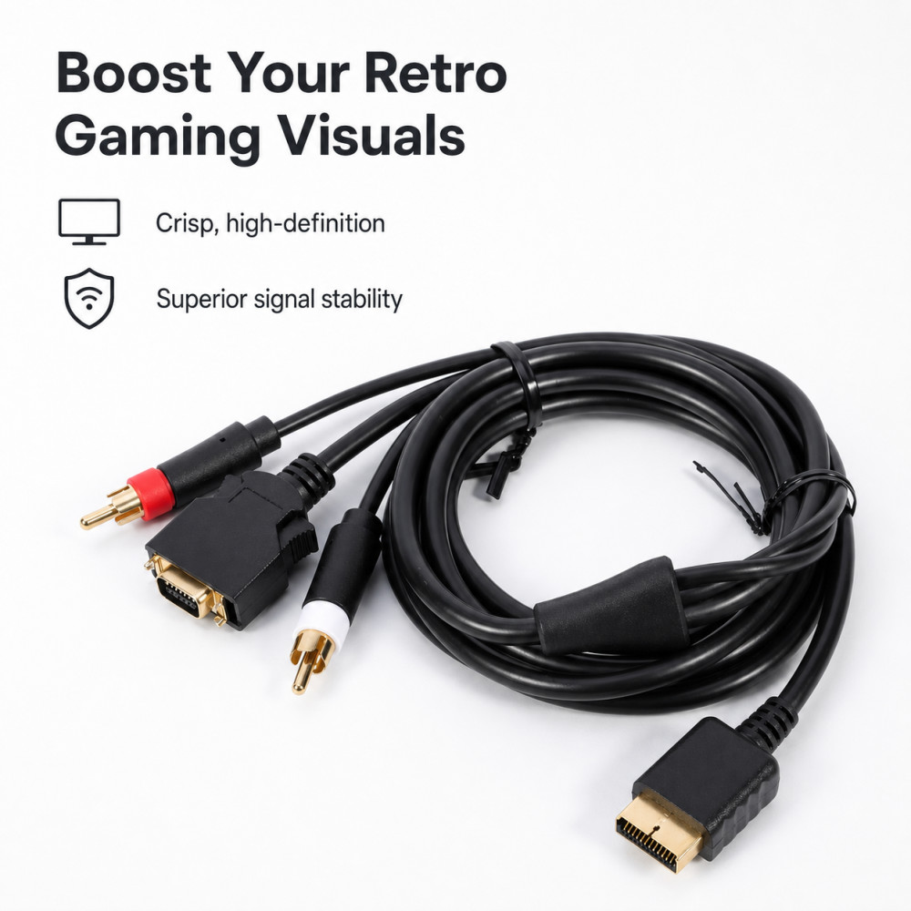 Gold-Plated AV Cable for PS2 P - Gaming Console Definition ulasan dan harga