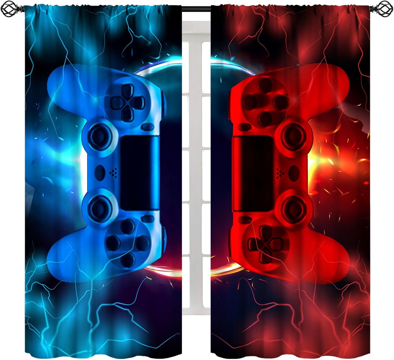Gaming Curtain Blue Red Arcade - Gaming Console Youtube ulasan dan harga
