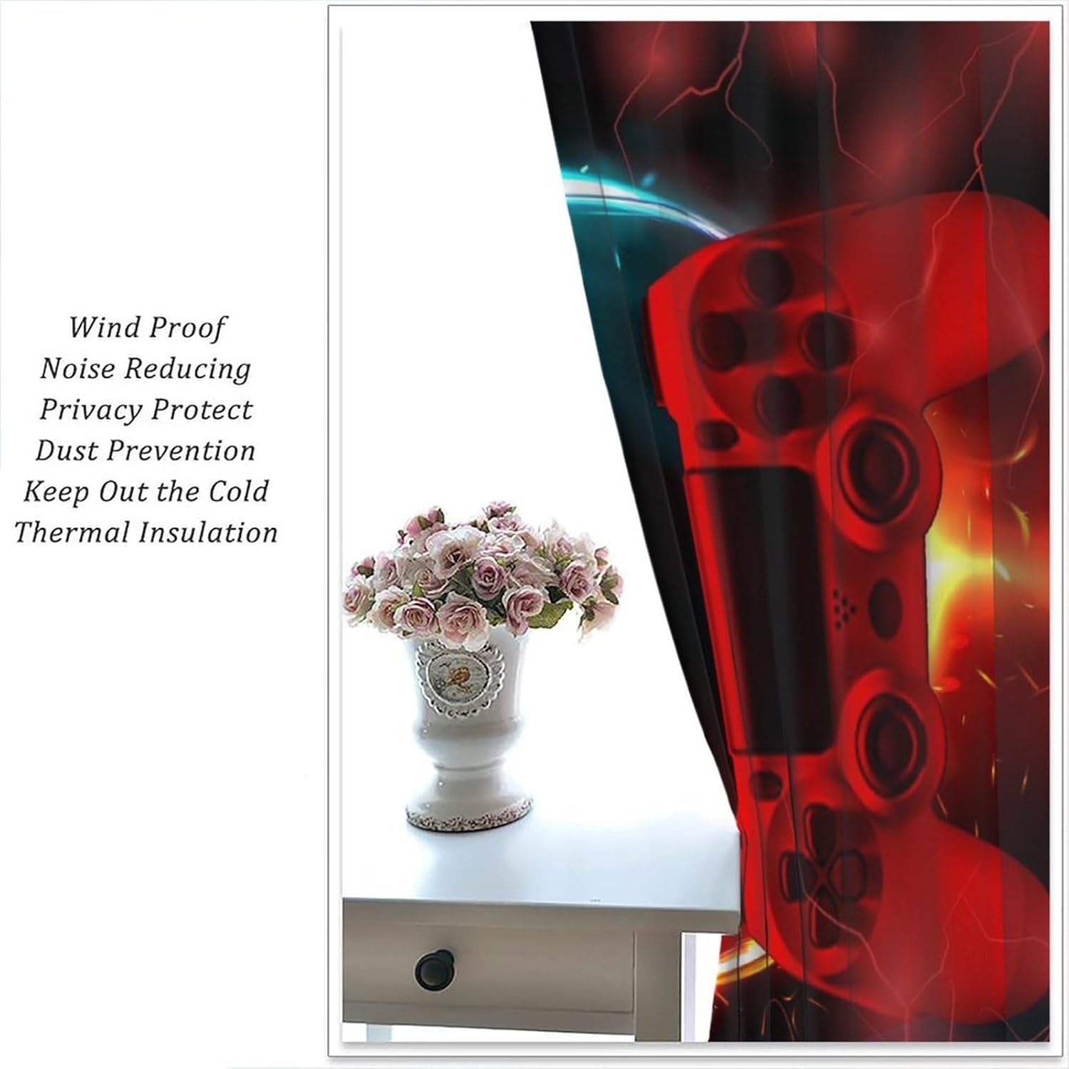 Gaming Curtain Blue Red Arcade - Gaming Console Youtube ulasan dan harga