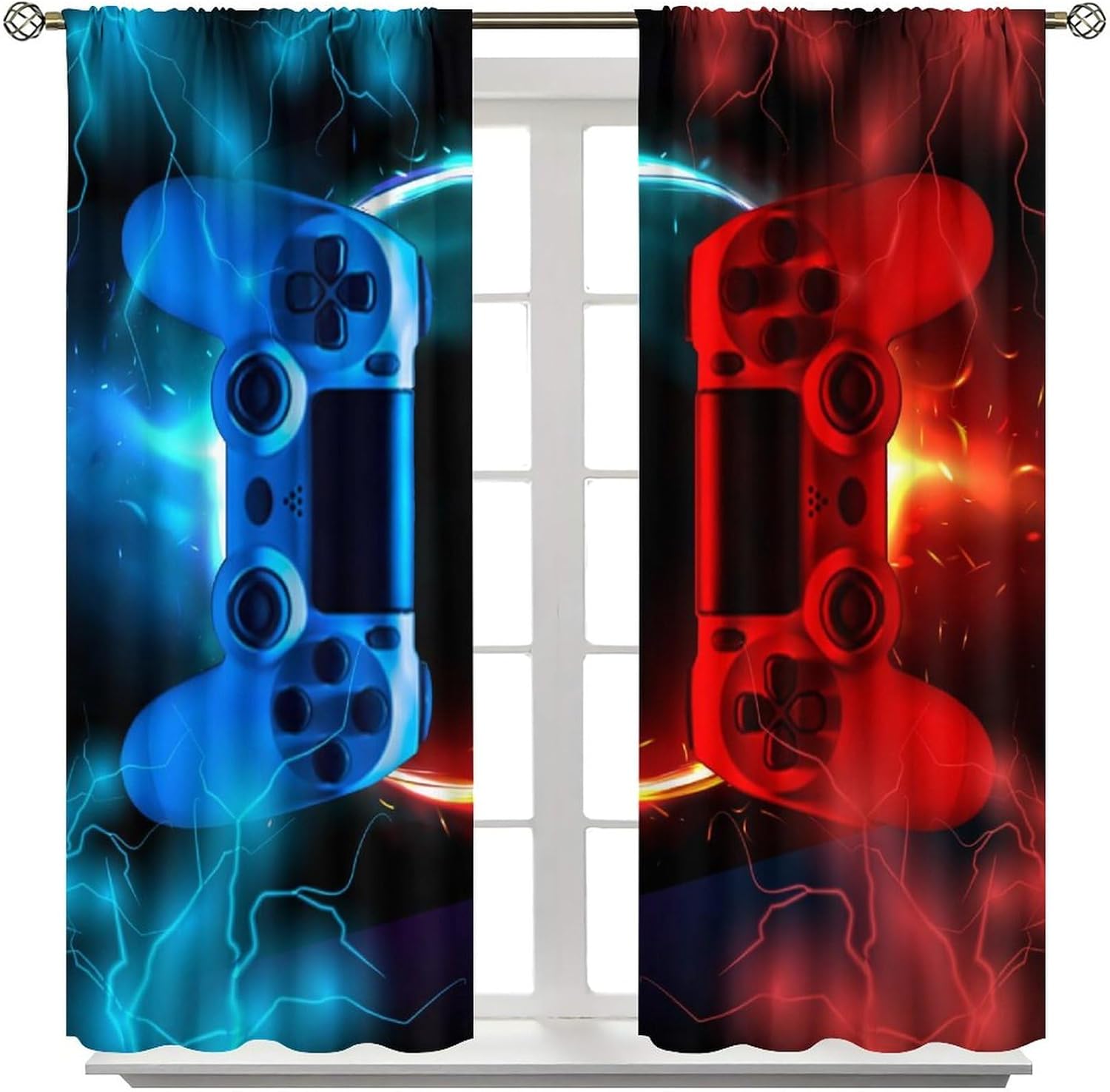 Gaming Curtain Blue Red Arcade - Gaming Console Youtube ulasan dan harga